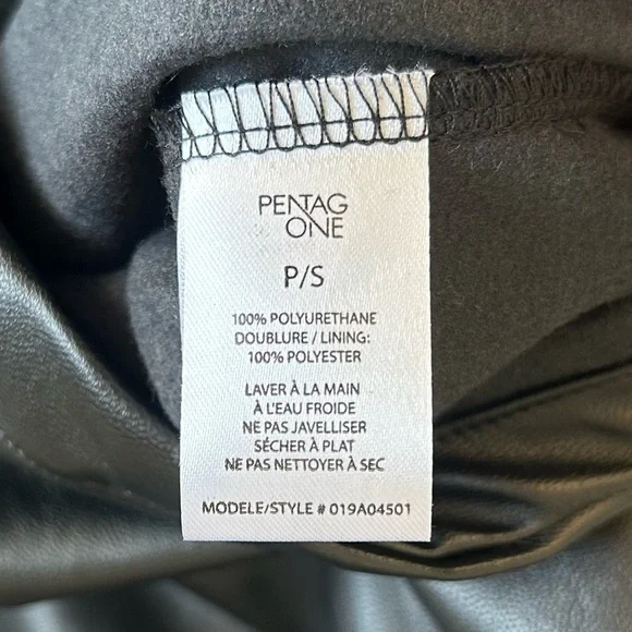 Pentagone Faux Leather Asymmetrical Mini Skirt Womens Size S Vegan - Picture 4 of 7